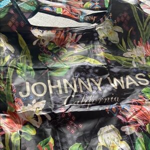 Johnny Was Black Floral Tote